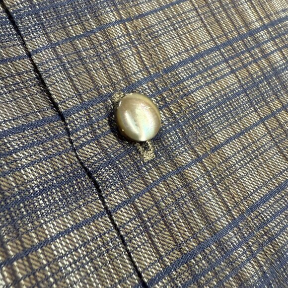 John Varvatos Long Sleeve Shirt Button Up Lightweight Plaid Cotton Medium - Picture 4 of 8